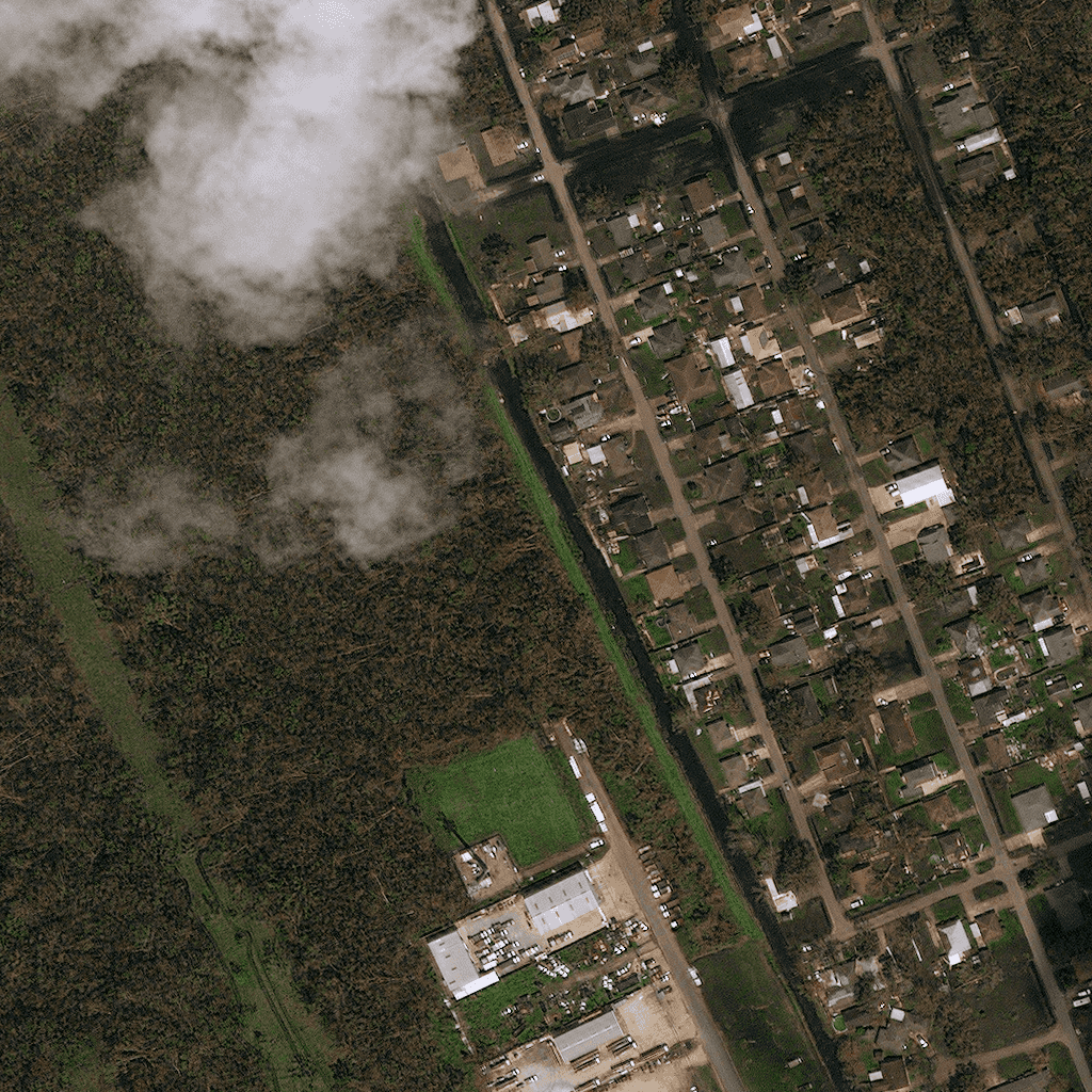 post-disaster satellite imagery pairs with a very high resolution (0.5m/pixel) from Hurricane Ida 2021 in Louisiana, USA